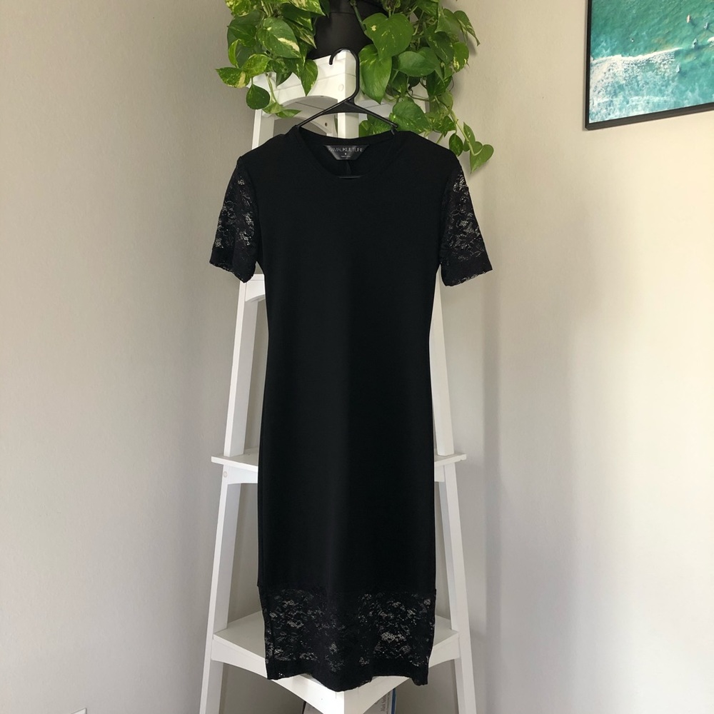 Lace Black Dress - S